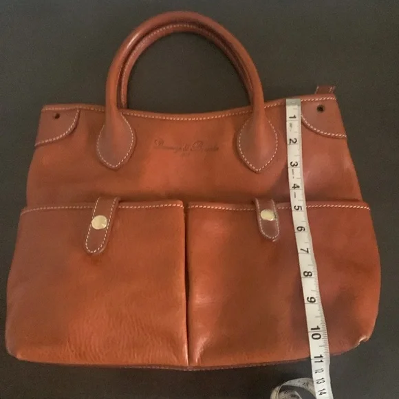 Dooney & Bourke Vintage Tan Leather Tote with Structured Design - Picture 9 of 10